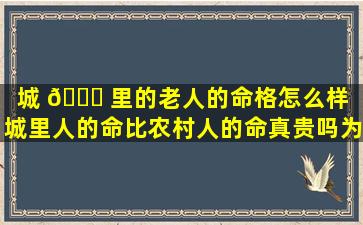城 🐝 里的老人的命格怎么样「城里人的命比农村人的命真贵吗为什么」
